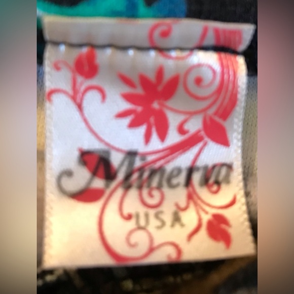 Minerva Straight Skirt Turquoise Floral Patter Size Tag Missing See Measurements - Picture 5 of 5